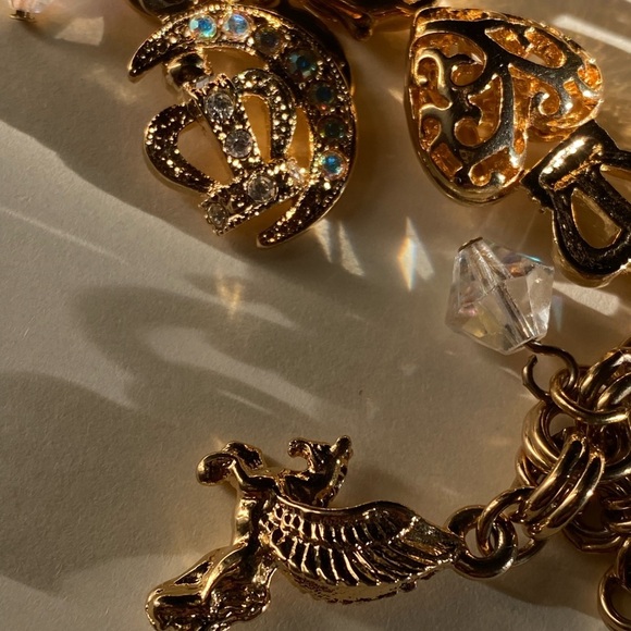 Kirks Folly Aurora Borealis style SWAROVSKI Crystal gold tone bracelet - Picture 10 of 16